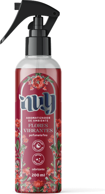 Aromatizador ambiente Flores Vibrantes, 200 ml, com flores no rótulo