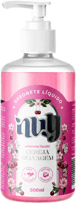 Sabonete líquido Cereja Selvagem, 500 ml, com cereja no rótulo